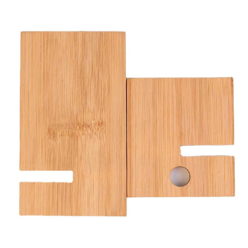 Minimalist Bamboo Phone Stand – With Charging Hole