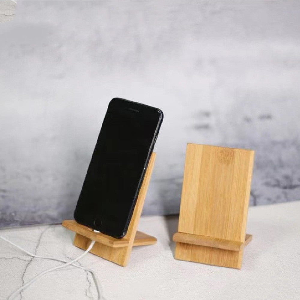 Minimalist Bamboo Phone Stand – With Charging Hole