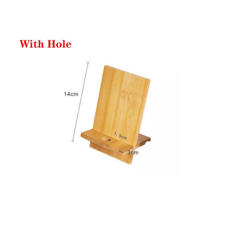 Minimalist Bamboo Phone Stand – With Charging Hole