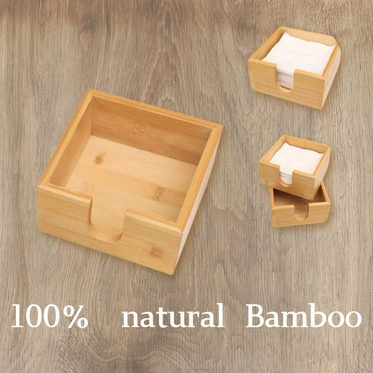 Bamboo Napkin Desktop Paper Restaurant Accessory Tissue Box Multi-function Case