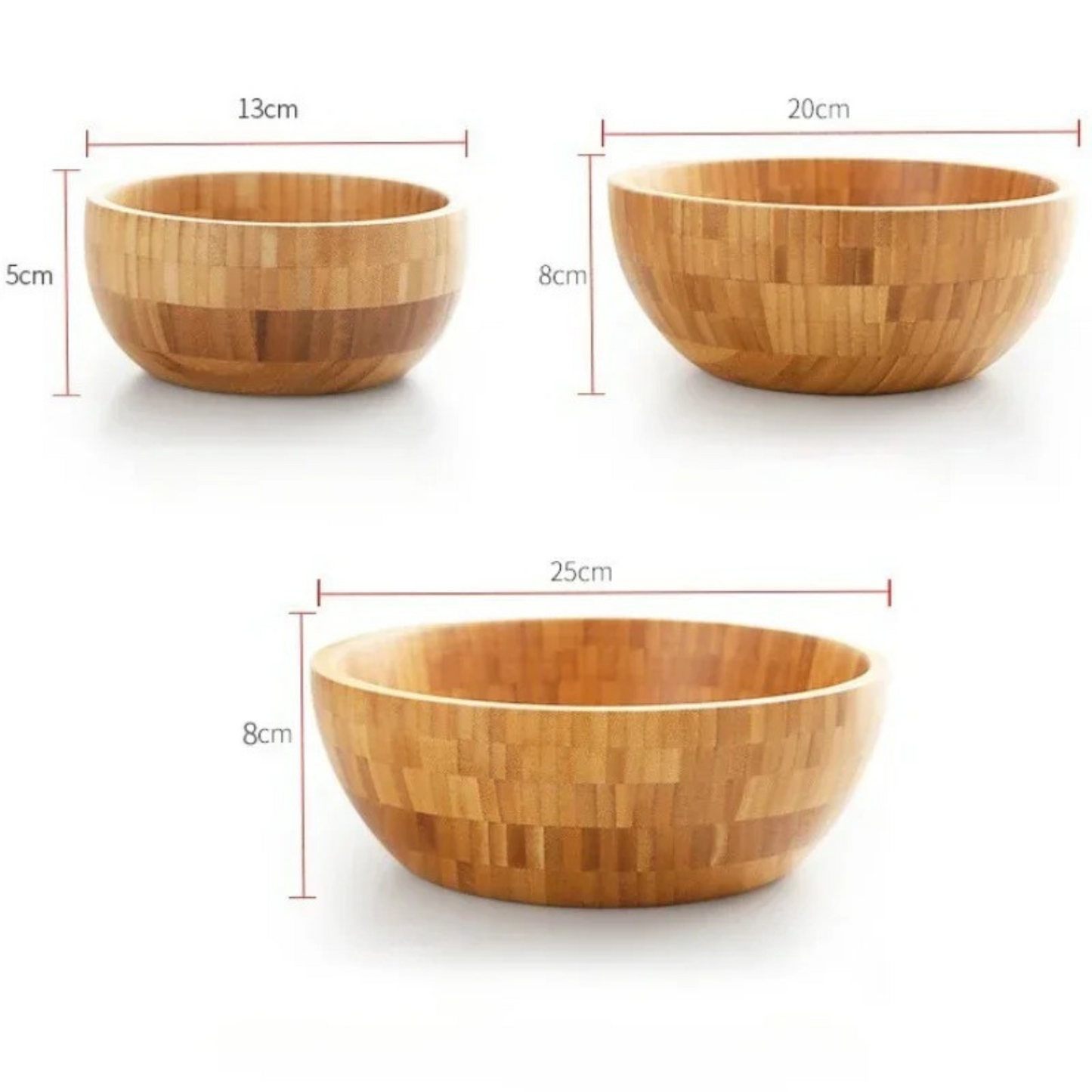 Bamboo Salad & Noodle Bowl | Natural Material, No Paint or Wax